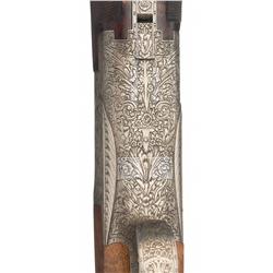 Excellent Diet Signed Engraved Belgium Browning Exhibition Model Superposed Shotgun with Factory Let