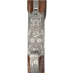 Excellent Cased Two Barrel Set G. Cargnel Signed Master Engraved Belgian Browning Diana Grade Superp