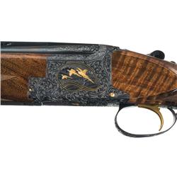 Outstanding Engraved Gold Inlaid Belgium Browning Midas Grade Superposed Broadway Trap Signed by Mas
