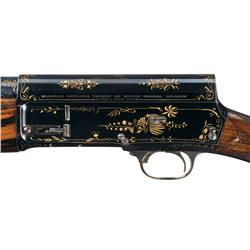 Excellent Pre-WWII High Grade Gold Inlayed Belgium Browning A5 Semi-Automatic Shotgun