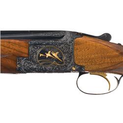Outstanding Belgian Browning Midas Grade Broadway Trap Superposed Shotgun, Gold Inlaid, Master Engra