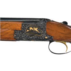 Outstanding Engraved Signed "ARNO" Gold Inlaid Belgian Browning Midas Grade Skeet Superposed 20 Gaug