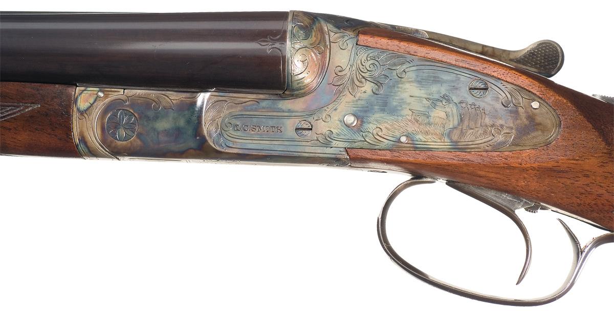 Engraved L.C. Smith Trap Grade Hammerless Side Lock Double Barrel 16