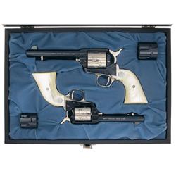 Two Cased Colt Single Action Army Nevada Centennial Commemorative Revolvers A) Cased Colt Single Act