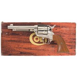 Excellent Colt Third Generation Single Action Army Revolver with Original Wood Grain Box