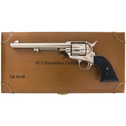 Cased Nickel Plated Colt Frontier Six Shooter 'Peacemaker' Centennial Single Action Army Revolver
