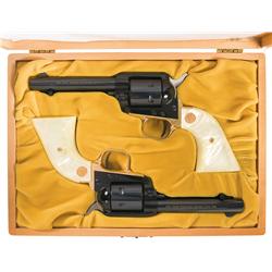 Cased Pair of Consecutively Serialized Colt West Virginia Centennial Commemorative Frontier Scout Re