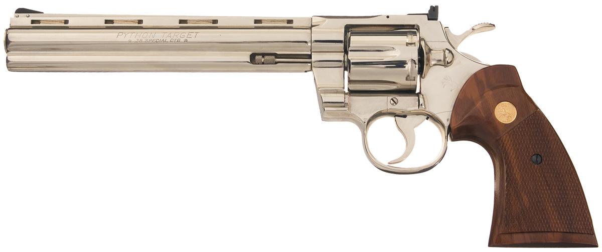 Rare Nickel Colt Python 38 Double Action Target Revolver with Nickel Finish