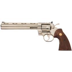 Rare Nickel Colt Python 38 Double Action Target Revolver with Nickel Finish