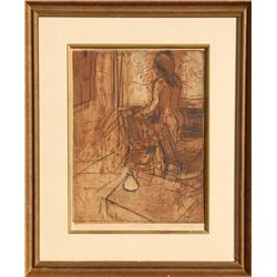 Larry Kolder, By the Window, Etching