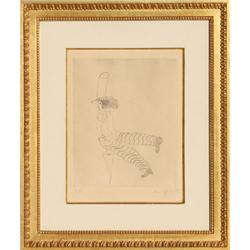 Marc Chagall, Man with Umbrella, Etching