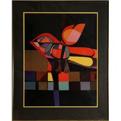 Josep María García Llort, Parajo con Cola Amarillo, Lithograph