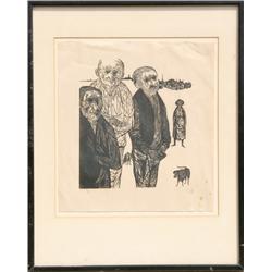 Leonard Baskin, View of Worcester, Woodcut