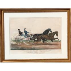 Currier and Ives, General Butler and Dexter, Hand Colored Lithograph