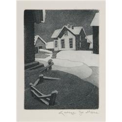George Jo Mess, Snow Drifts, Aquatint Etching