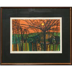 Garrick Palmer, Wooded Landscape, Lithograph