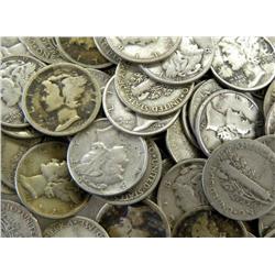 Lot  of 100 Mercury Dimes-