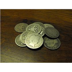 Lot of 10 Barber Quarters