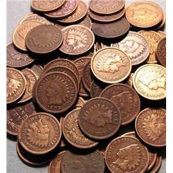 Lot of 100 Indian Head Pennies-
