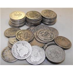 Lot of 50 Barber Dimes- Circulated-