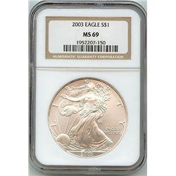 2003 MS 69 Silver Eagle