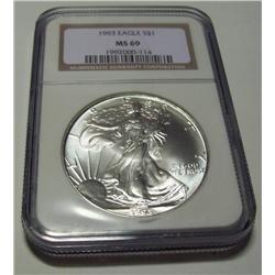 1993 MS 69 Silver Eagle