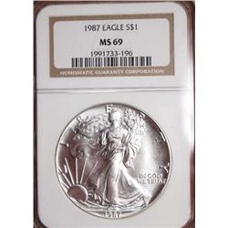 1987 Silver Eagle MS 69