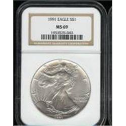 1991 Silver Eagle MS 69