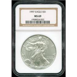 1997 US Silver Eagle MS 69