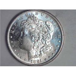 1881 S Mint Luster Morgan Silver Dollar