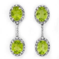 8.10 ctw Peridot & Diamond Earrings
