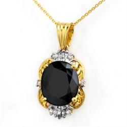 8.59 ctw Sapphire & Diamond Pendant 14K