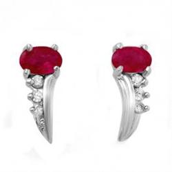 0.72 ctw Ruby & Diamond Earrings