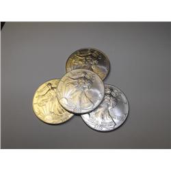 (4) Silver Eagles 1 oz. Pure