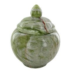 Rare Green Thai Jade Lidded Vase  (DEC-368)