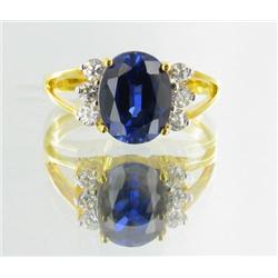 15ctw Lab Dia/Sapphire 22k Gold Vermeil Ring (JEW-2356)