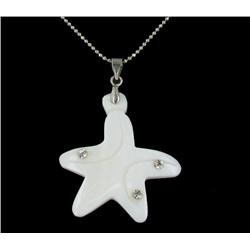 18k WG Plated Mother of Pearl Starfish Necklace (JEW-1971)