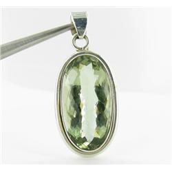 73ct Green Amethyst Silver Pendant Appr Est $15k (JEW-2251)