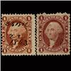 Image 1 : 1860s US Revenue Stamp 1c Telegraph Pair (STM-1460)