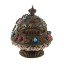 Tibet Vintage Prayer Scroll Canister (ANT-391)