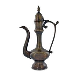 Vintage Darkened Brass Thai Moslem Tea Pot 12" (ANT-863)