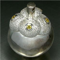 90ct Mangosteen Yel. Sapphire Vermeil Pendant (GEM-26869)