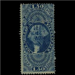 1860s US Revenue Stamp $1.50 Inland Exch. (STM-1515)