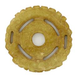 Vintage Chinese Handcarved Jade Bi (ANT-1108)