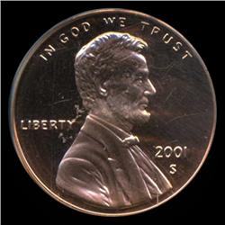 2001S PR US Lincoln Cent Coin PCGS PR69 DCAM Red (COI-4191)