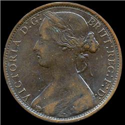 1870 British Victoria Penny Better Grade (COI-7389)