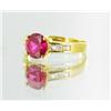Image 2 : 8ctw Lab Dia/Ruby 22k Gold Vermeil Ring (JEW-2391)