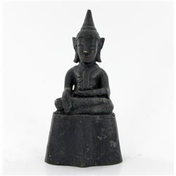 Thai Antique Bronze Seated Big Ear Buddha (ANT-242)