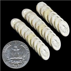 1960P GW 25c Silver RARE Type 2 BU MS64/65 27pc Roll (COI-7887)