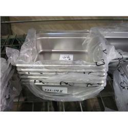 NEW HALF SIZE 4" DEEP STEAM TABLE PANS (X6)